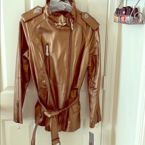 Copper Metallic motorcycle Jacket